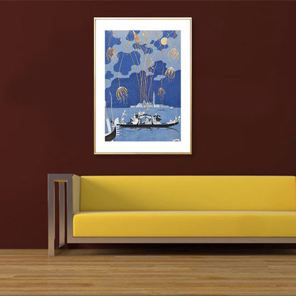 Vivolux | Asiatische Malerei Druck Pavilion Leinwand Kunst Pastell Familienzimmer Wanddekoration, Texturiert