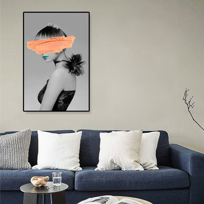 Vivolux | Texturiertes Mixed-Media-Fashion-Mädchen Gemälde Leinwand Glam Wandkunst Dekor für das Spielzimmer