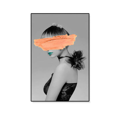 Vivolux | Texturiertes Mixed-Media-Fashion-Mädchen Gemälde Leinwand Glam Wandkunst Dekor für das Spielzimmer