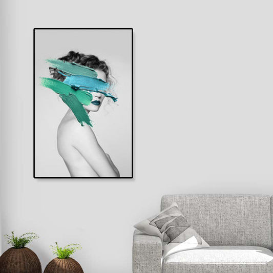 Vivolux | Texturiertes Mixed-Media-Fashion-Mädchen Gemälde Leinwand Glam Wandkunst Dekor für das Spielzimmer