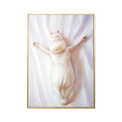 Vivolux | Cartoon Duck Wandkunst Dekor Leinwanddruck Strukturierte weiße Malerei für Kinderzimmer