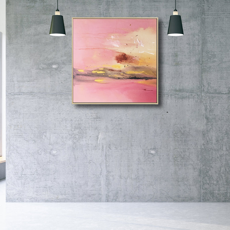 Vivolux | Dunkle Nacht See Szene Malerei Abstrakt Traditionelle Texturierte Leinwand Kunst für Zuhause