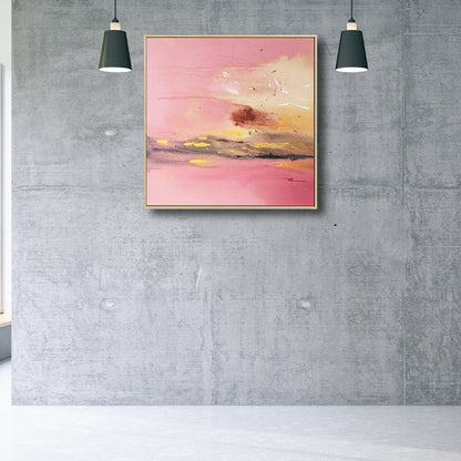 Vivolux | Dunkle Nacht See Szene Malerei Abstrakt Traditionelle Texturierte Leinwand Kunst für Zuhause