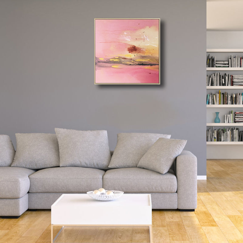 Vivolux | Dunkle Nacht See Szene Malerei Abstrakt Traditionelle Texturierte Leinwand Kunst für Zuhause