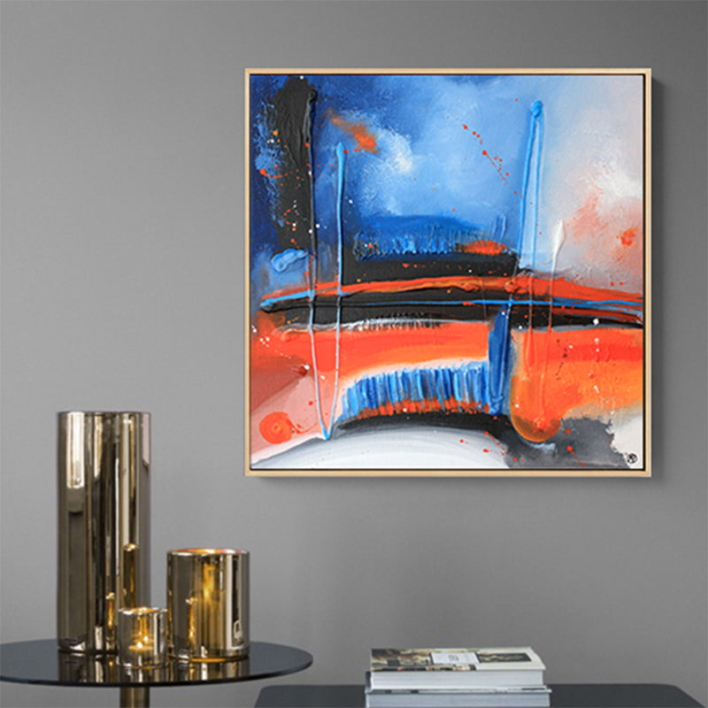 Vivolux | Dunkle Nacht See Szene Malerei Abstrakt Traditionelle Texturierte Leinwand Kunst für Zuhause