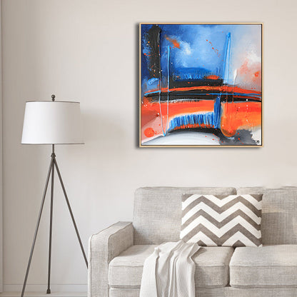 Vivolux | Dunkle Nacht See Szene Malerei Abstrakt Traditionelle Texturierte Leinwand Kunst für Zuhause