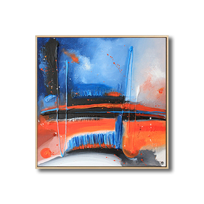 Vivolux | Dunkle Nacht See Szene Malerei Abstrakt Traditionelle Texturierte Leinwand Kunst für Zuhause