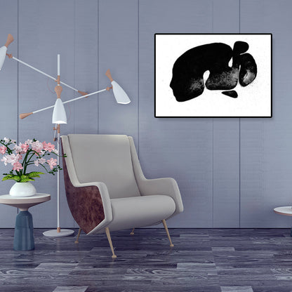 Vivolux | Handbedruckte Muster Wandkunst Deko Mädchen Schlafzimmer Abstrakt Leinwanddruck in Schwarz