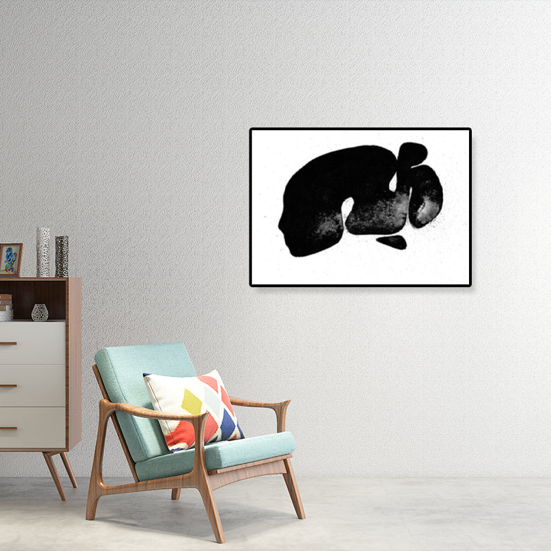 Vivolux | Handbedruckte Muster Wandkunst Deko Mädchen Schlafzimmer Abstrakt Leinwanddruck in Schwarz