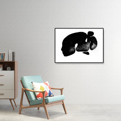 Vivolux | Handbedruckte Muster Wandkunst Deko Mädchen Schlafzimmer Abstrakt Leinwanddruck in Schwarz