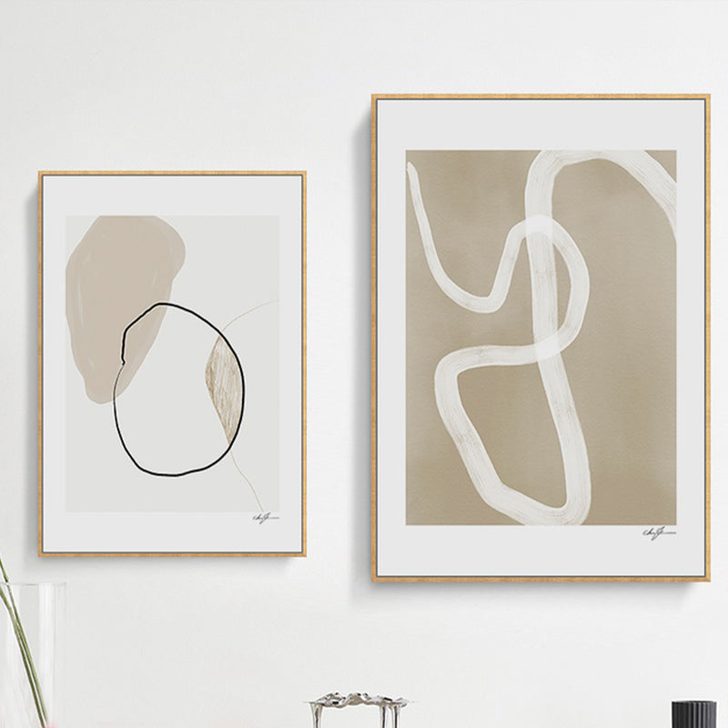 Vivolux | Handbedruckte Leinwandkunst Helle Farbe Abstrakter Expressionismus Wanddekoration für das Schlafzimmer