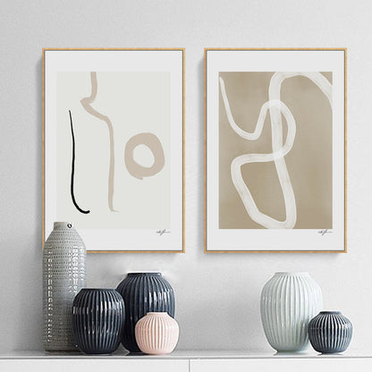 Vivolux | Handbedruckte Leinwandkunst Helle Farbe Abstrakter Expressionismus Wanddekoration für das Schlafzimmer