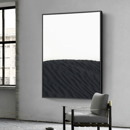 Vivolux | Skandinavische stilvolle Hügellandschaft Wandkunst Dekor Schwarzes Esszimmer Eingewickelte Leinwand