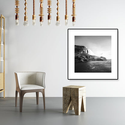 Vivolux | Texturiertes Brückenwandkunst-Dekor Modern Nostalgische Landschaft Leinwanddruck in dunkler Farbe