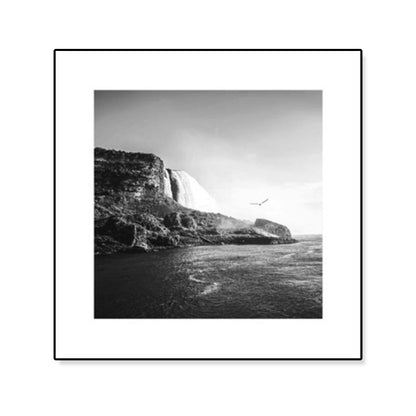 Vivolux | Texturiertes Brückenwandkunst-Dekor Modern Nostalgische Landschaft Leinwanddruck in dunkler Farbe