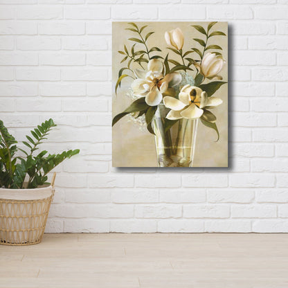 Vivolux | Blumenmuster Wanddeko Zeitgenössische Texturierte Schlafzimmer Eingewickelte Leinwand, Verschiedene Größen