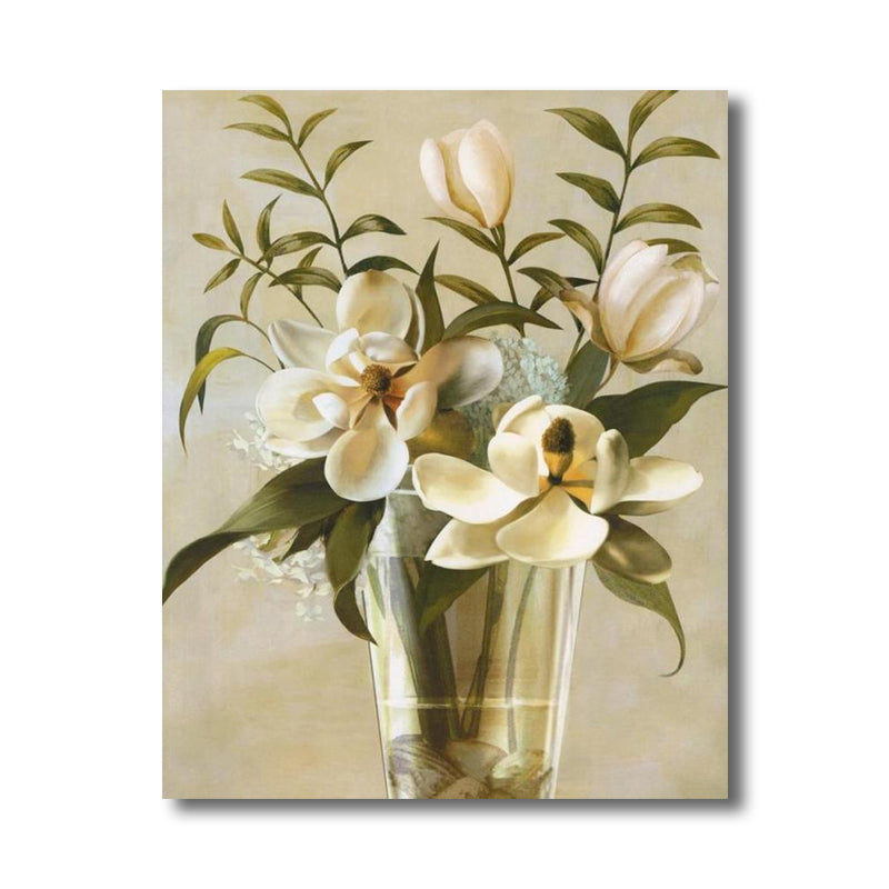 Vivolux | Blumenmuster Wanddeko Zeitgenössische Texturierte Schlafzimmer Eingewickelte Leinwand, Verschiedene Größen