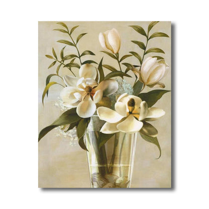 Vivolux | Blumenmuster Wanddeko Zeitgenössische Texturierte Schlafzimmer Eingewickelte Leinwand, Verschiedene Größen