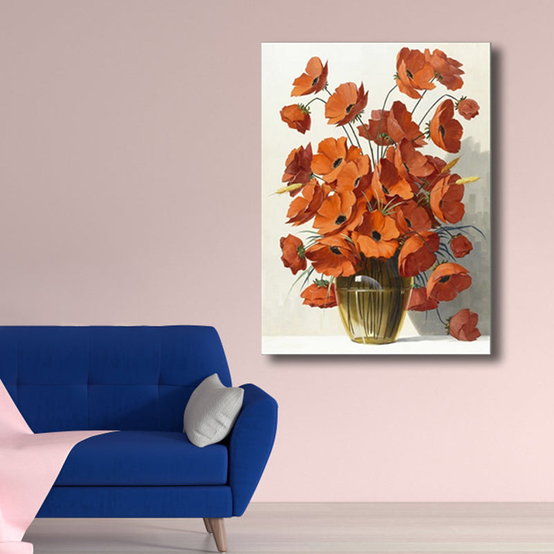 Vivolux | Blumenmuster Wanddeko Zeitgenössische Texturierte Schlafzimmer Eingewickelte Leinwand, Verschiedene Größen