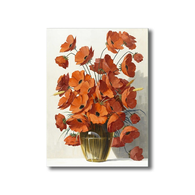 Vivolux | Blumenmuster Wanddeko Zeitgenössische Texturierte Schlafzimmer Eingewickelte Leinwand, Verschiedene Größen