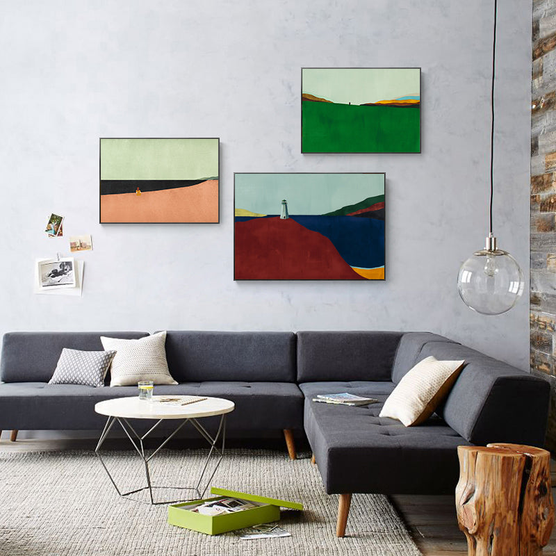 Vivolux | Skandinavischer Stil Flachland Leinwanddruck Naturlandschaft Wandkunst Dekor in hellen Farben