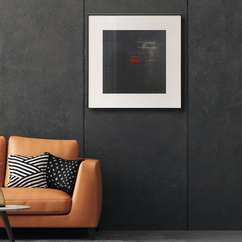 Vivolux | Schwarze Riesen ungewöhnliches Muster Canvas abstrakte nordische strukturierte Wandkunst-Druck für Raum