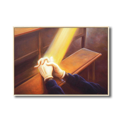 Vivolux | Art Nouveau die Hand Leinwand Braun Illustration Stillleben Wanddekoration für das Schlafzimmer