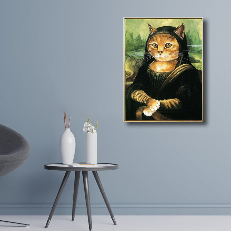 Vivolux | Pop Art Spoof Tier Leinwanddruck Dunkle Farbe Wohnzimmer Wanddekoration, Mehrere Größen