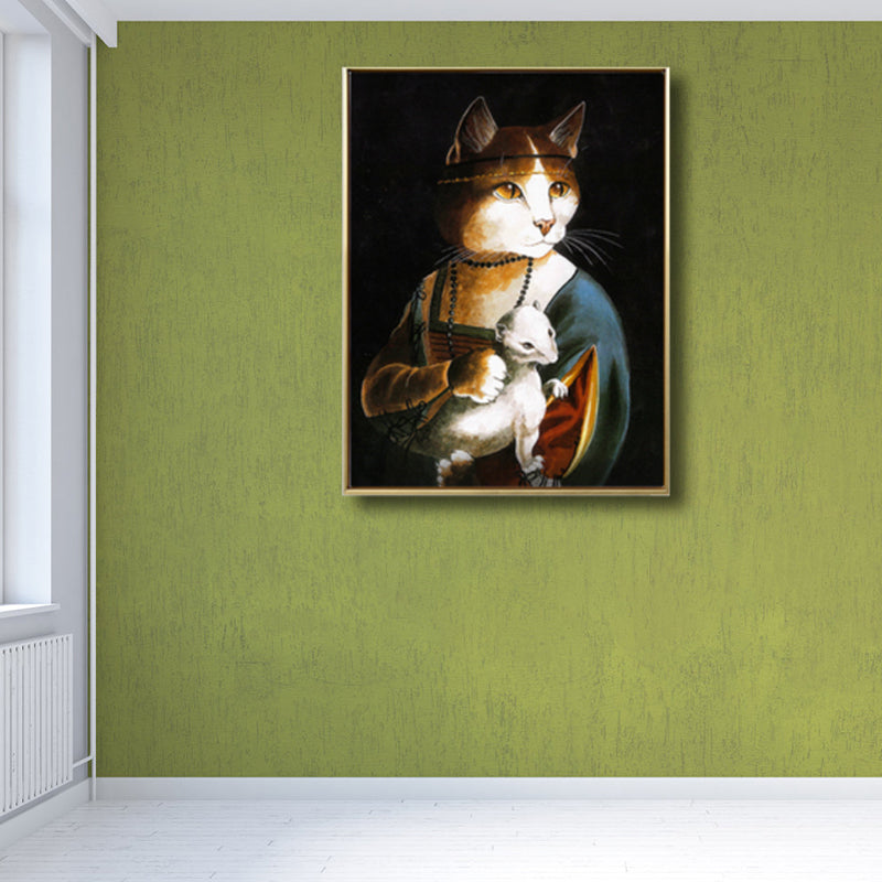 Vivolux | Pop Art Spoof Tier Leinwanddruck Dunkle Farbe Wohnzimmer Wanddekoration, Mehrere Größen
