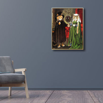 Vivolux | Pop Art Spoof Tier Leinwanddruck Dunkle Farbe Wohnzimmer Wanddekoration, Mehrere Größen
