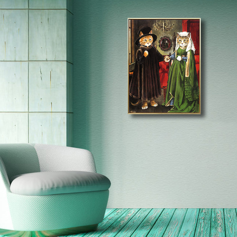 Vivolux | Pop Art Spoof Tier Leinwanddruck Dunkle Farbe Wohnzimmer Wanddekoration, Mehrere Größen