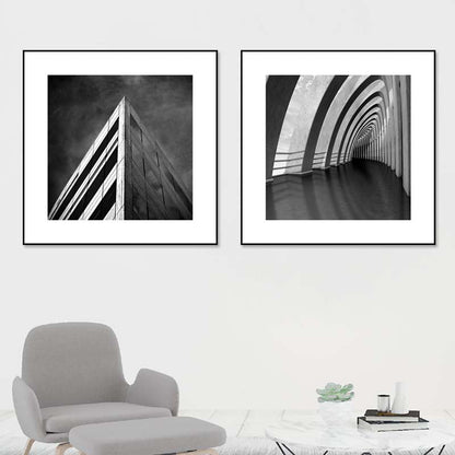 Vivolux | Fotografie Architektur Wandkunst Druck in dunkler Farbkanvas Wanddekoration, strukturiert