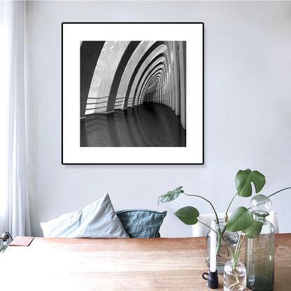 Vivolux | Fotografie Architektur Wandkunst Druck in dunkler Farbkanvas Wanddekoration, strukturiert