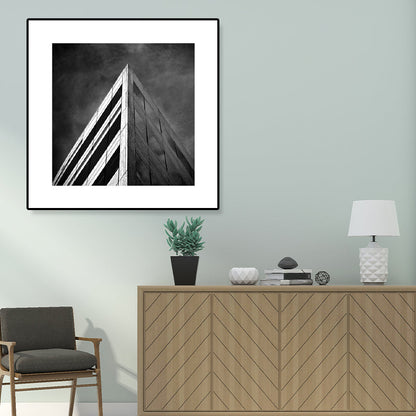 Vivolux | Fotografie Architektur Wandkunst Druck in dunkler Farbkanvas Wanddekoration, strukturiert