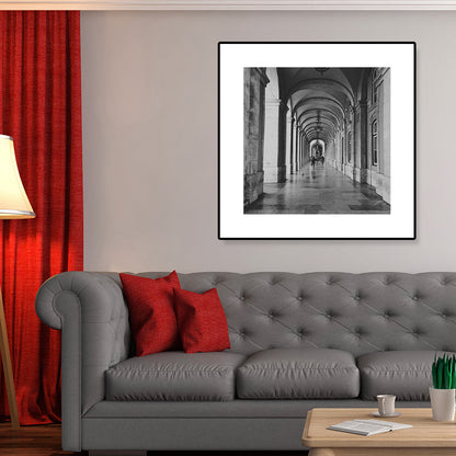 Vivolux | Fotografie Architektur Wandkunst Druck in dunkler Farbkanvas Wanddekoration, strukturiert