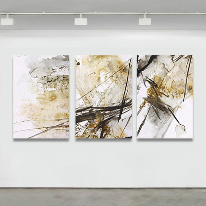 Vivolux | Aquarellmalerei Helle Farbe abstrakter Expressionismus Stil Wanddekoration für das Esszimmer, Set aus 3