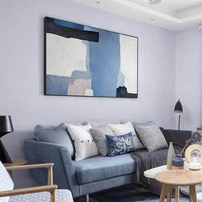 Vivolux | Aquarellmuster Wandkunst Set Blau Abstrakter Expressionismus Leinwand für das Familienzimmer