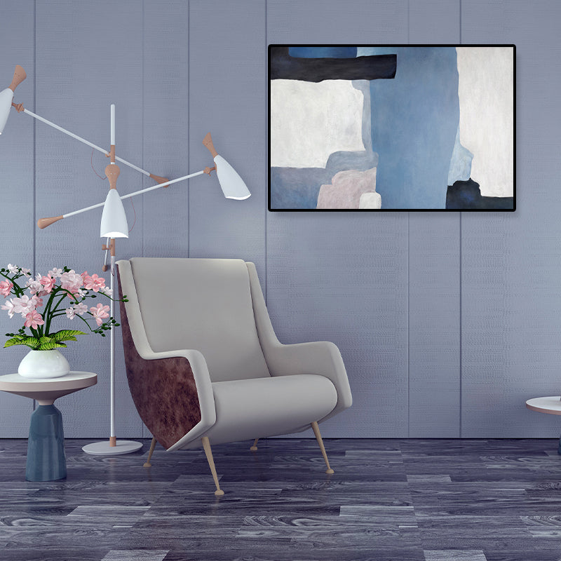 Vivolux | Aquarellmuster Wandkunst Set Blau Abstrakter Expressionismus Leinwand für das Familienzimmer