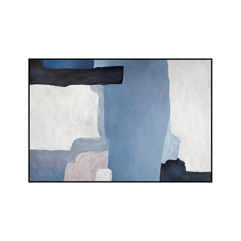 Vivolux | Aquarellmuster Wandkunst Set Blau Abstrakter Expressionismus Leinwand für das Familienzimmer