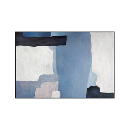 Vivolux | Aquarellmuster Wandkunst Set Blau Abstrakter Expressionismus Leinwand für das Familienzimmer