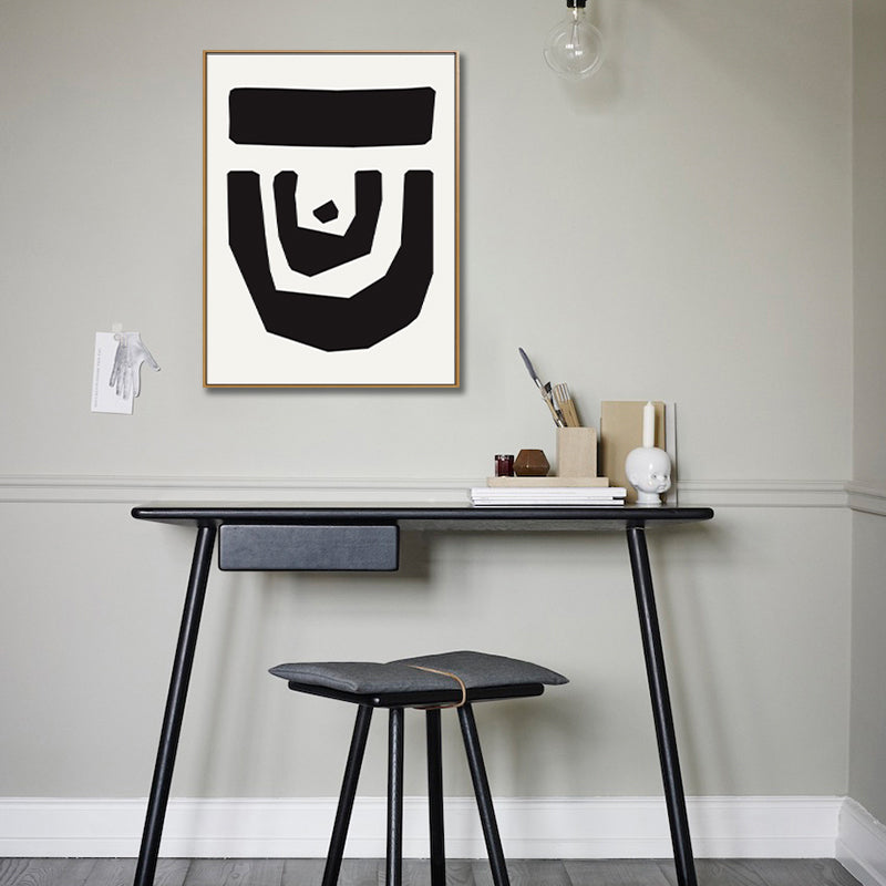 Vivolux | Illustration Muster Wandkunst Dekor Esszimmer Abstrakter Druck Leinwand in dunkler Farbe