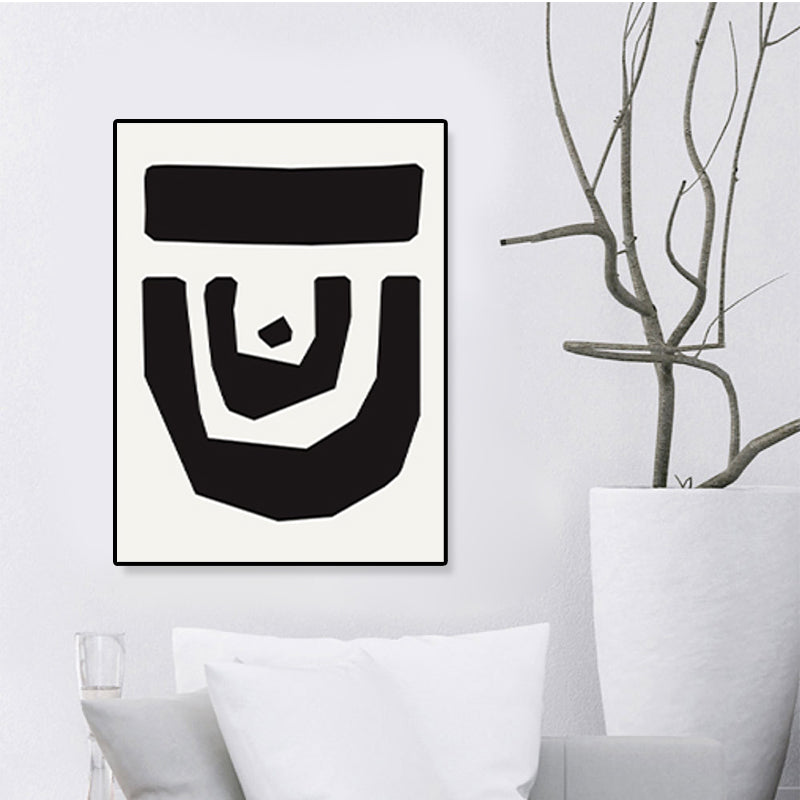 Vivolux | Illustration Muster Wandkunst Dekor Esszimmer Abstrakter Druck Leinwand in dunkler Farbe