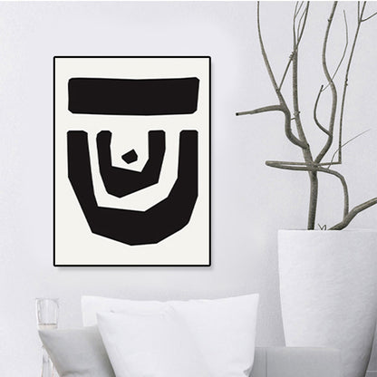 Vivolux | Illustration Muster Wandkunst Dekor Esszimmer Abstrakter Druck Leinwand in dunkler Farbe