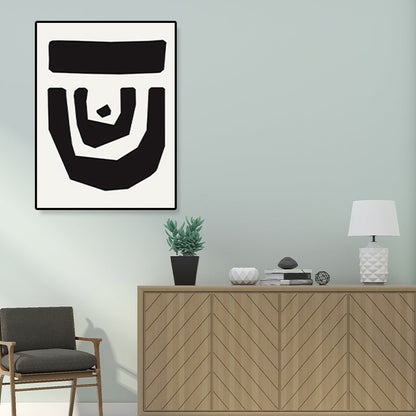 Vivolux | Illustration Muster Wandkunst Dekor Esszimmer Abstrakter Druck Leinwand in dunkler Farbe