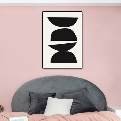 Vivolux | Illustration Muster Wandkunst Dekor Esszimmer Abstrakter Druck Leinwand in dunkler Farbe