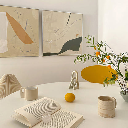 Vivolux | Ungleichmäßiges Muster Wandkunst Dekor Mädchen Schlafzimmer Abstrakte umwickelte Leinwand in Pastellfarbe