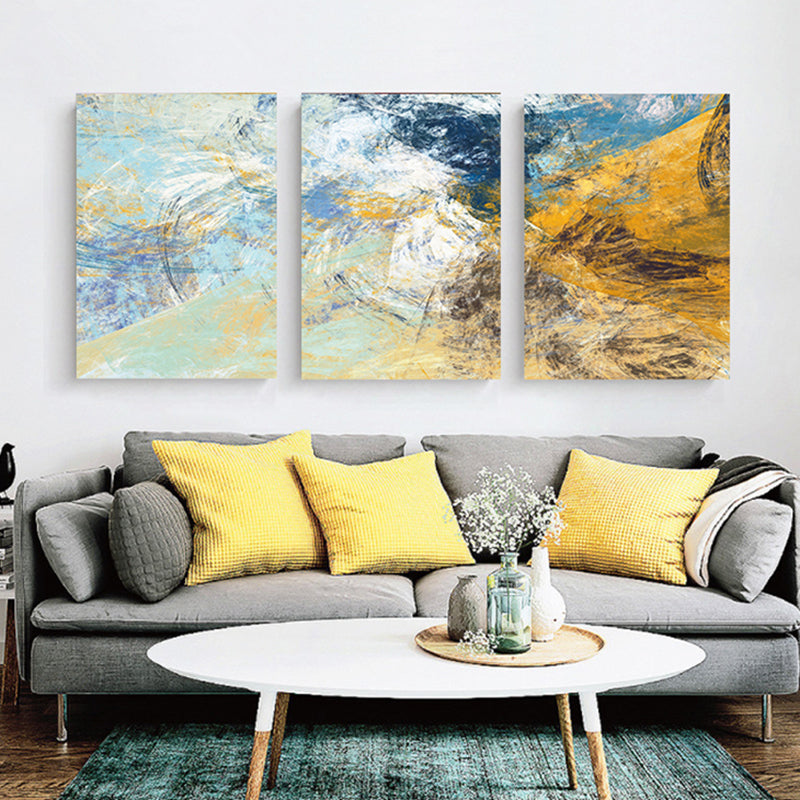 Vivolux | Devise Muster Wandkunst Dekor abstrakter Expressionismus Mehrteiliges Schlafzimmer Leinwanddruck