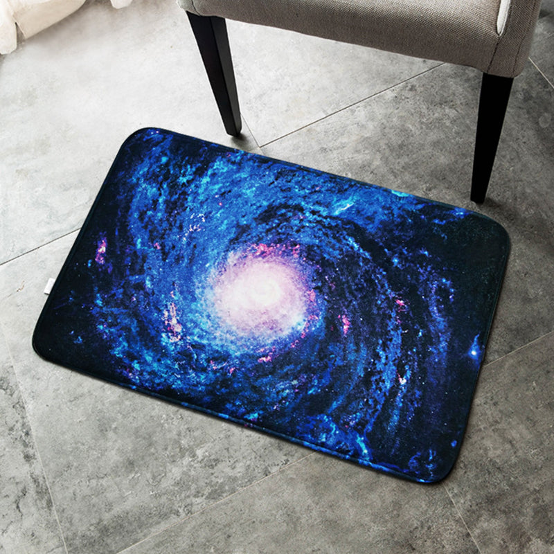 Vivolux | Creatieve Blauwe Hedendaagse Tapijt Polyester Melkwegpatroon Tapijt Wasbaar Hondvriendelijk Antislip Vloerkleed voor Kinderkamer