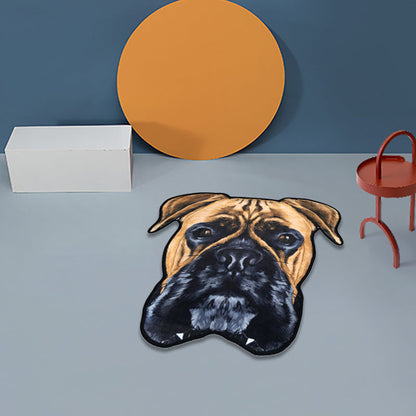 Vivolux | Kreativ Braun Zeitgenössisch Teppich Polyester Hundemuster Teppich Waschbar Haustierfreundlich Rutschfester Teppich für Kinderzimmer