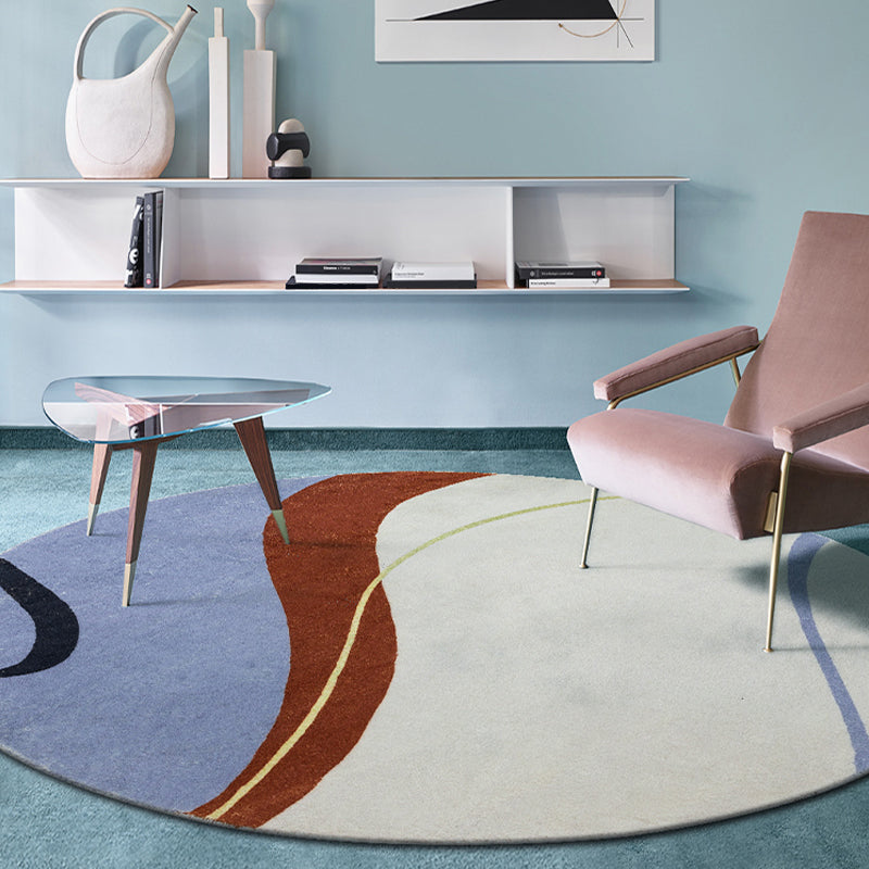 Vivolux | Groen und Weißes Abstractes Teppich Polyester Modernes Teppich Haustierfreundlich Waschbar Rutschfest Bereich Teppich für Wohnzimmer